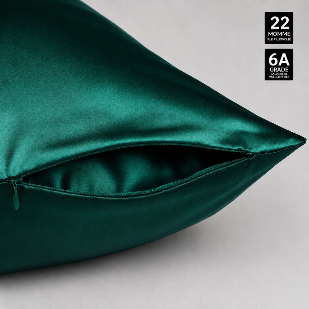 Emerald Green 22 Momme Mulberry Silk Pillowcase