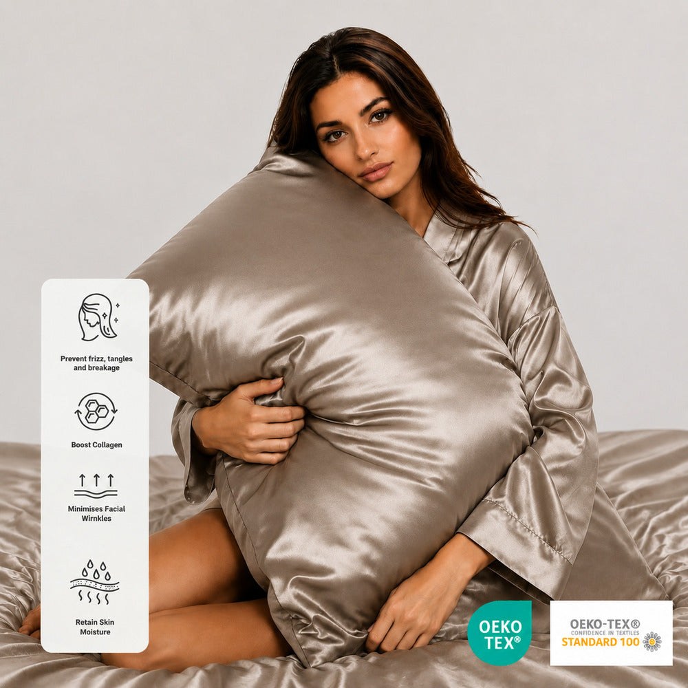 Taupe Beige Silk Pillowcase Hair And Skin Benefits