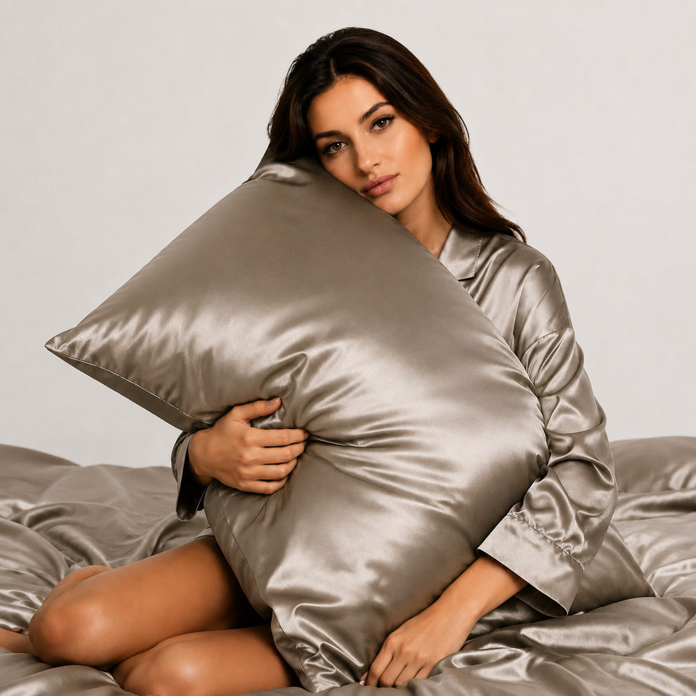 Taupe Beige 22 Momme Mulberry Silk Pillowcase