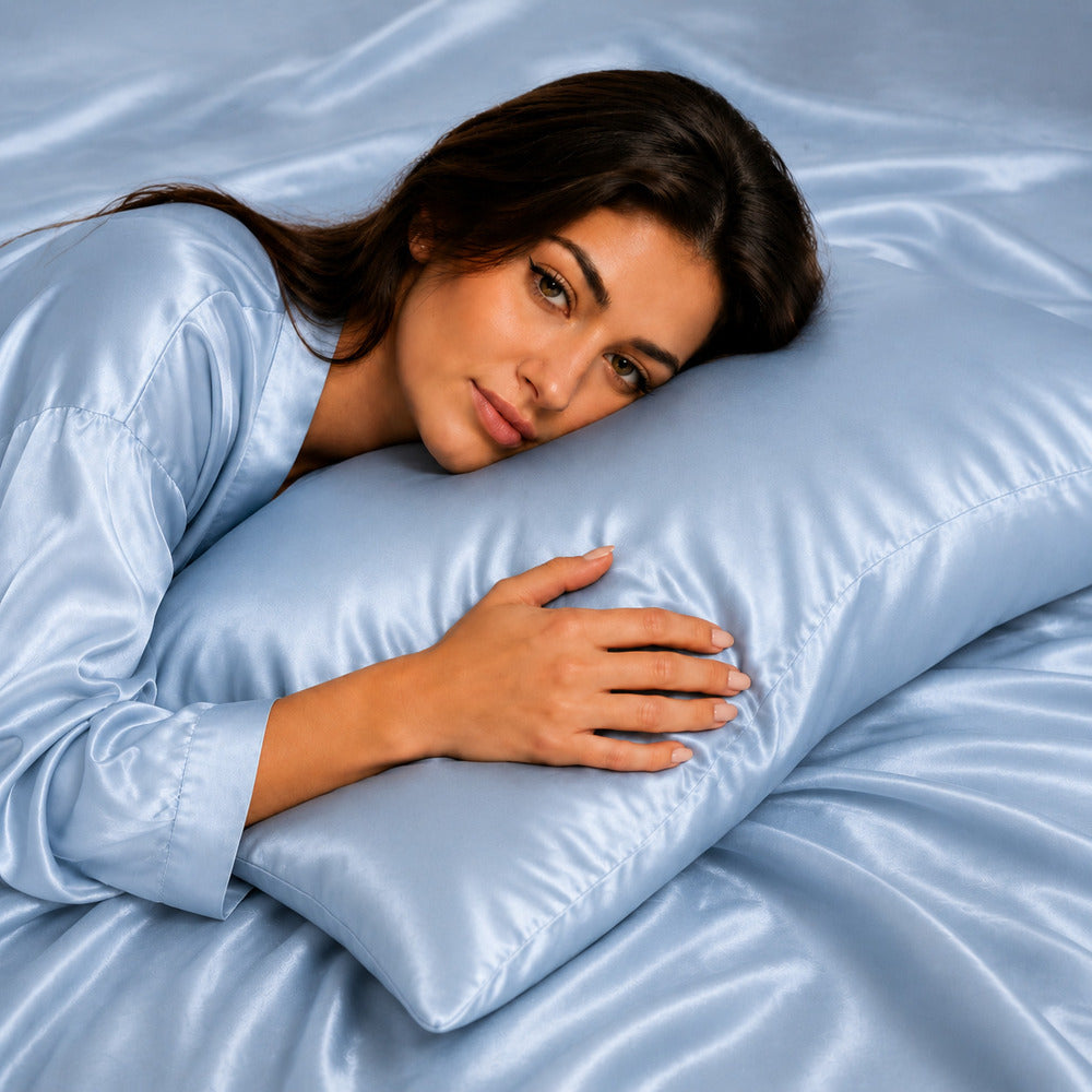 Sky Blue 22 Momme Mulberry Silk Pillowcase