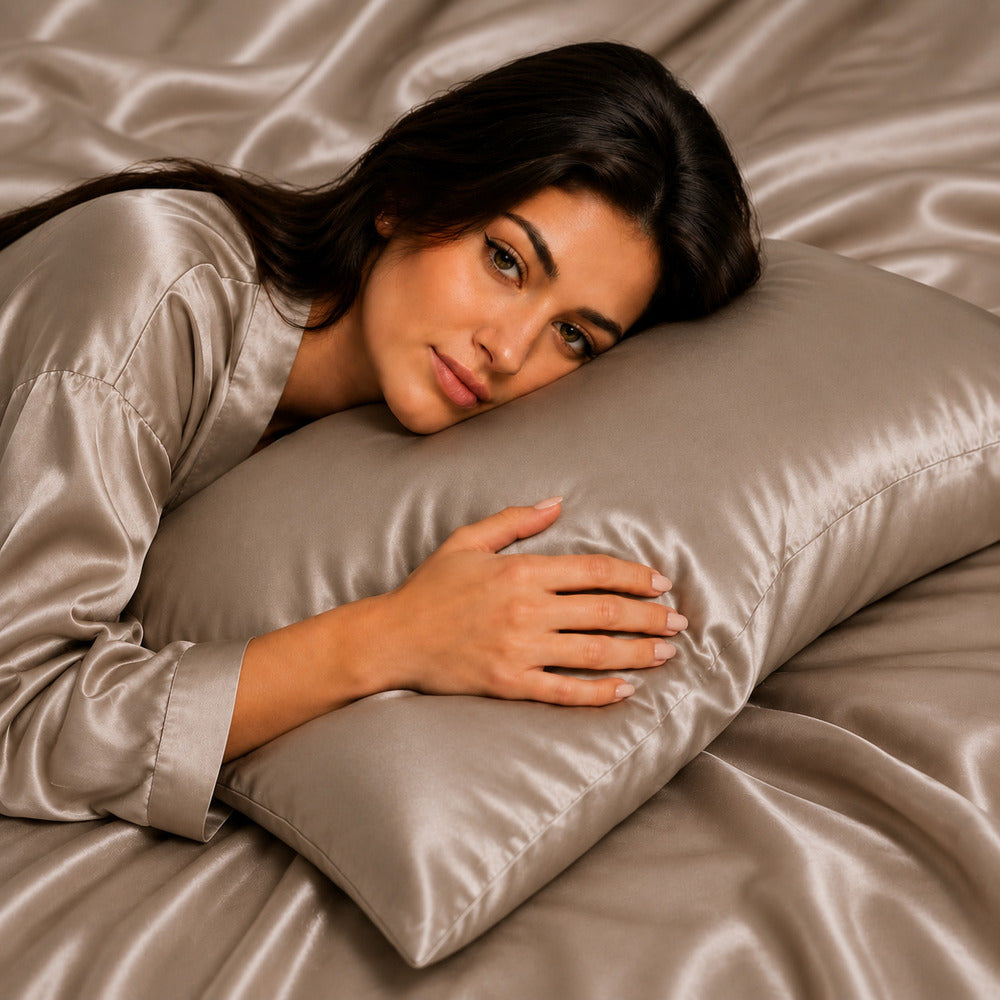 Taupe Beige 22 Momme Mulberry Silk Pillowcase