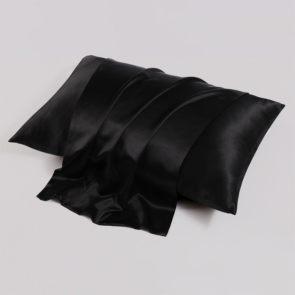 Black 22 Momme Mulberry Silk Pillowcase