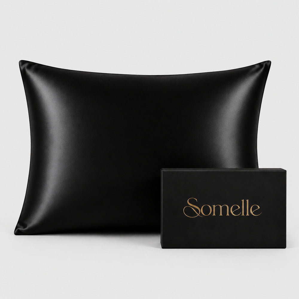 Black 22 Momme Mulberry Silk Pillowcase