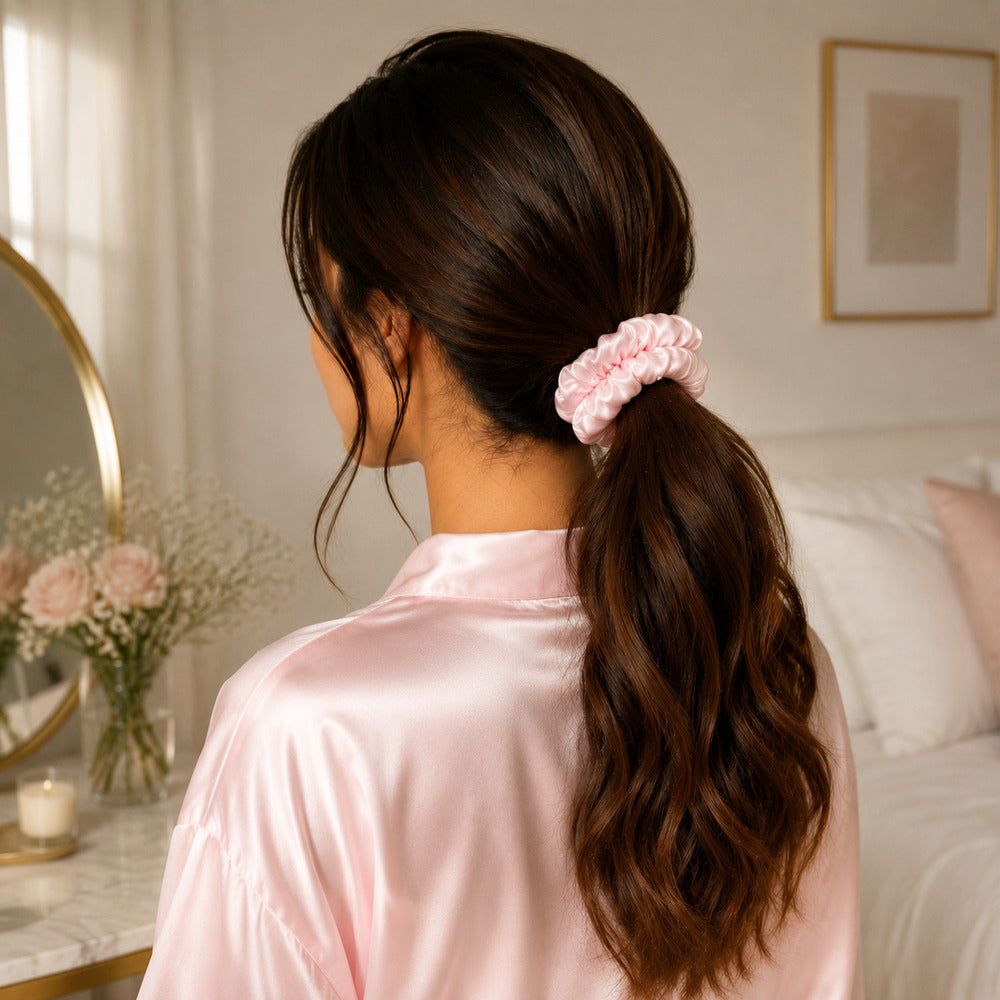 Blush Pink Mulberry Silk Scrunchie