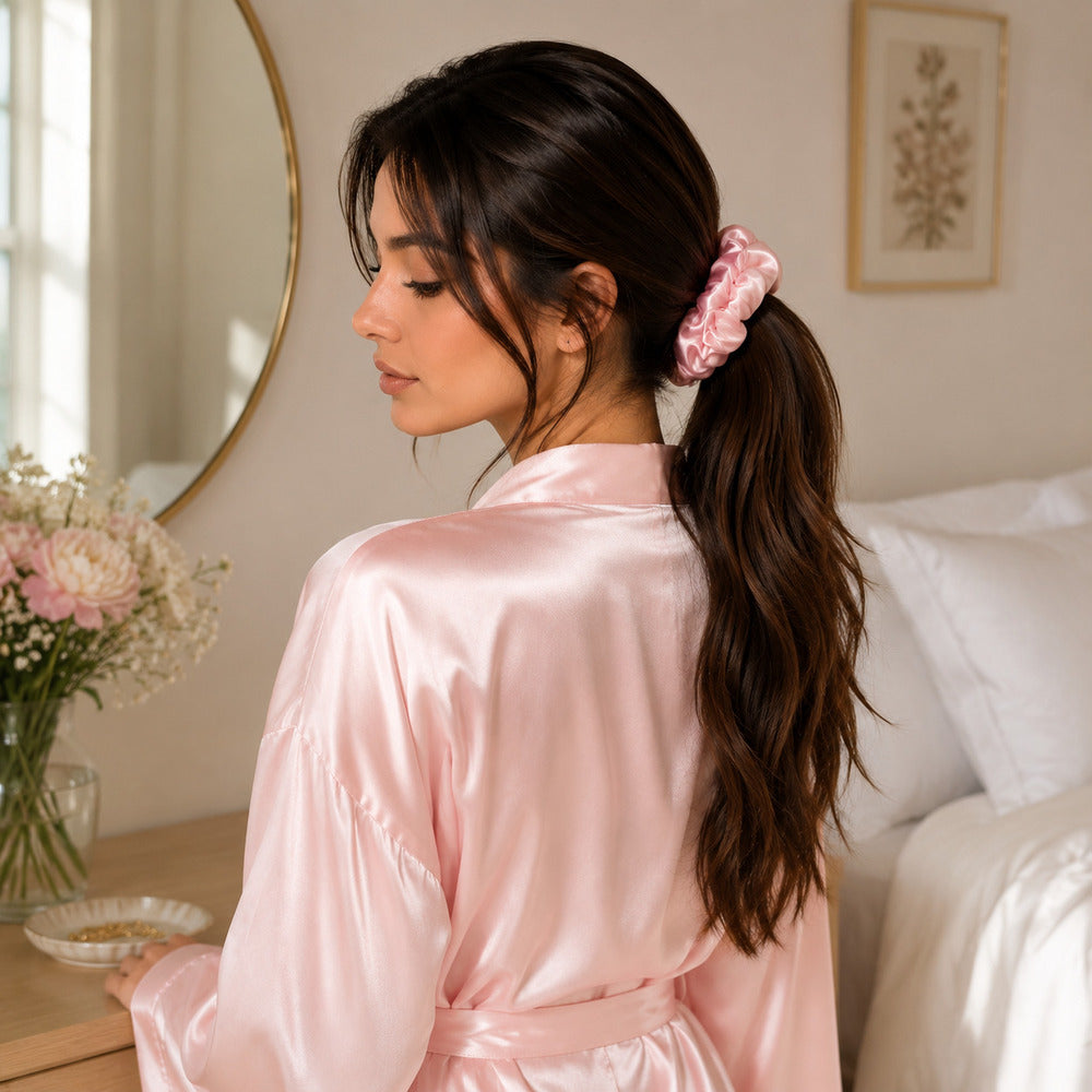 Blush Pink Mulberry Silk Scrunchie