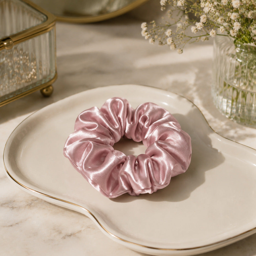 Dusty Rose Mulberry Silk Scrunchie