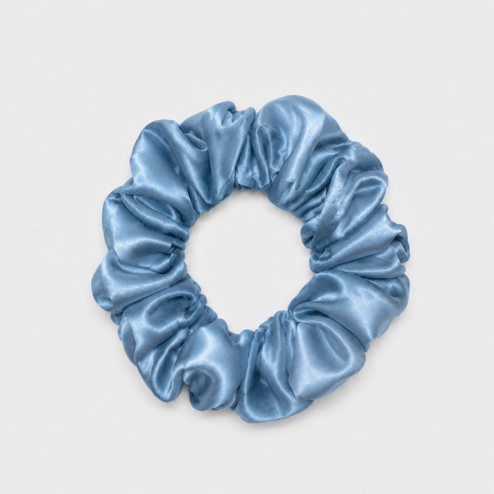 Misty Blue Mulberry Silk Scrunchie