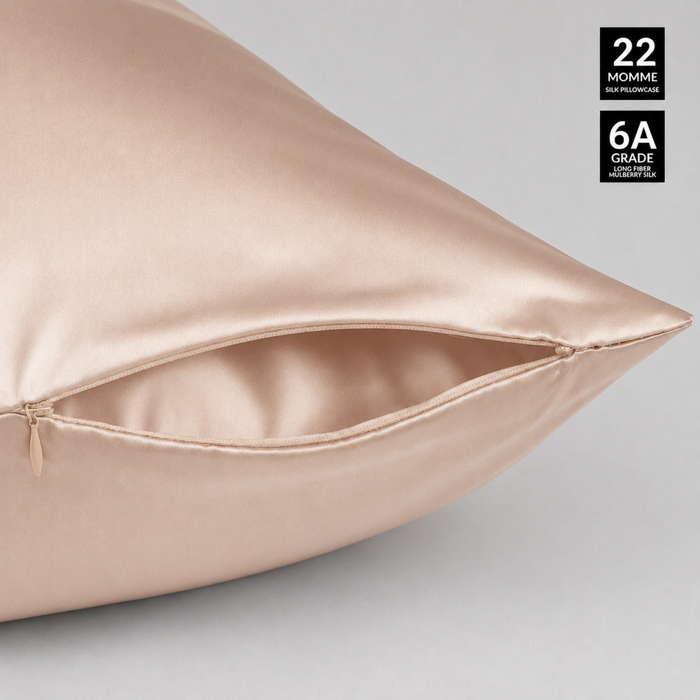 Champagne Beige 22 Momme Mulberry Silk Pillowcase