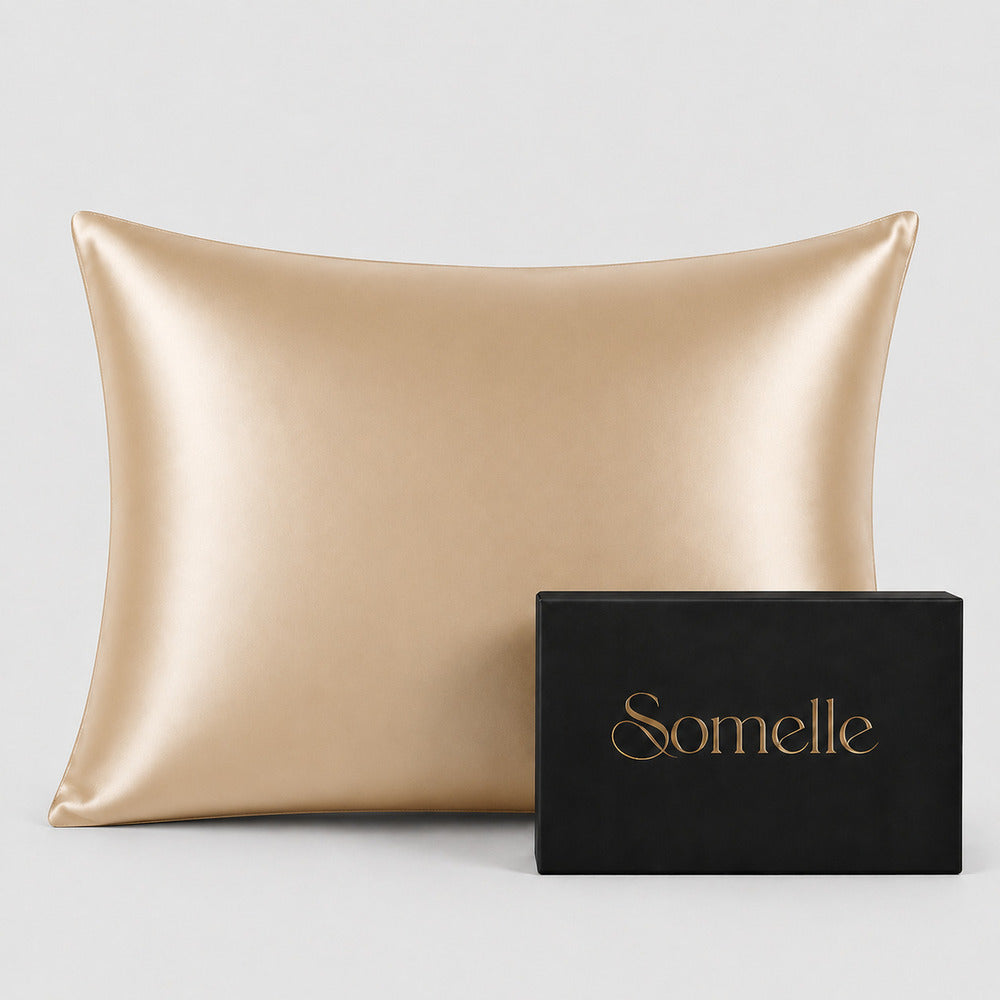 Golden Beige 22 Momme Mulberry Silk Pillowcase