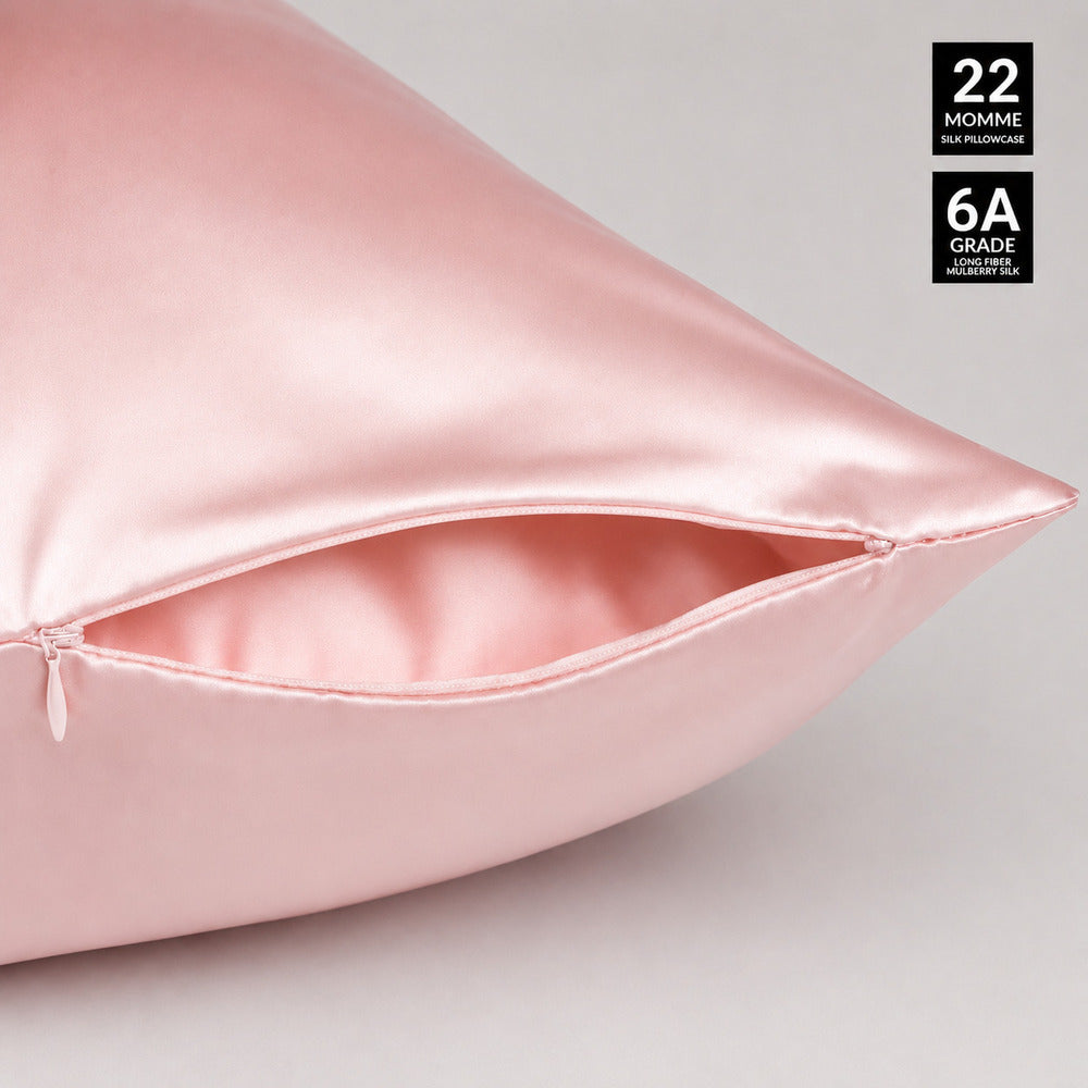 Blush Pink 22 Momme Mulberry Silk Pillowcase