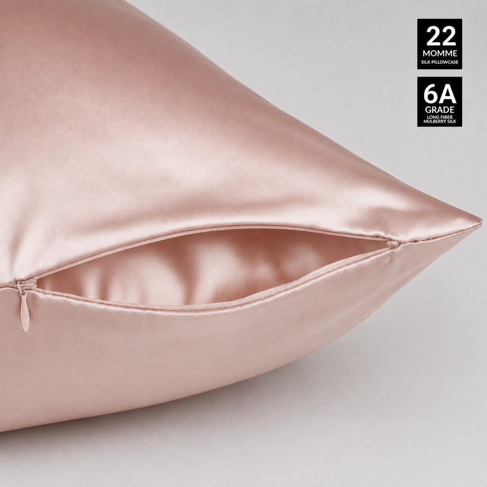 Rose Champagne 22 Momme Mulberry Silk Pillowcase