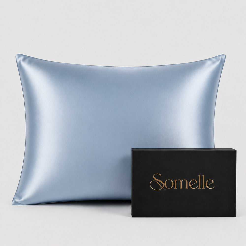 Sky Blue 22 Momme Mulberry Silk Pillowcase