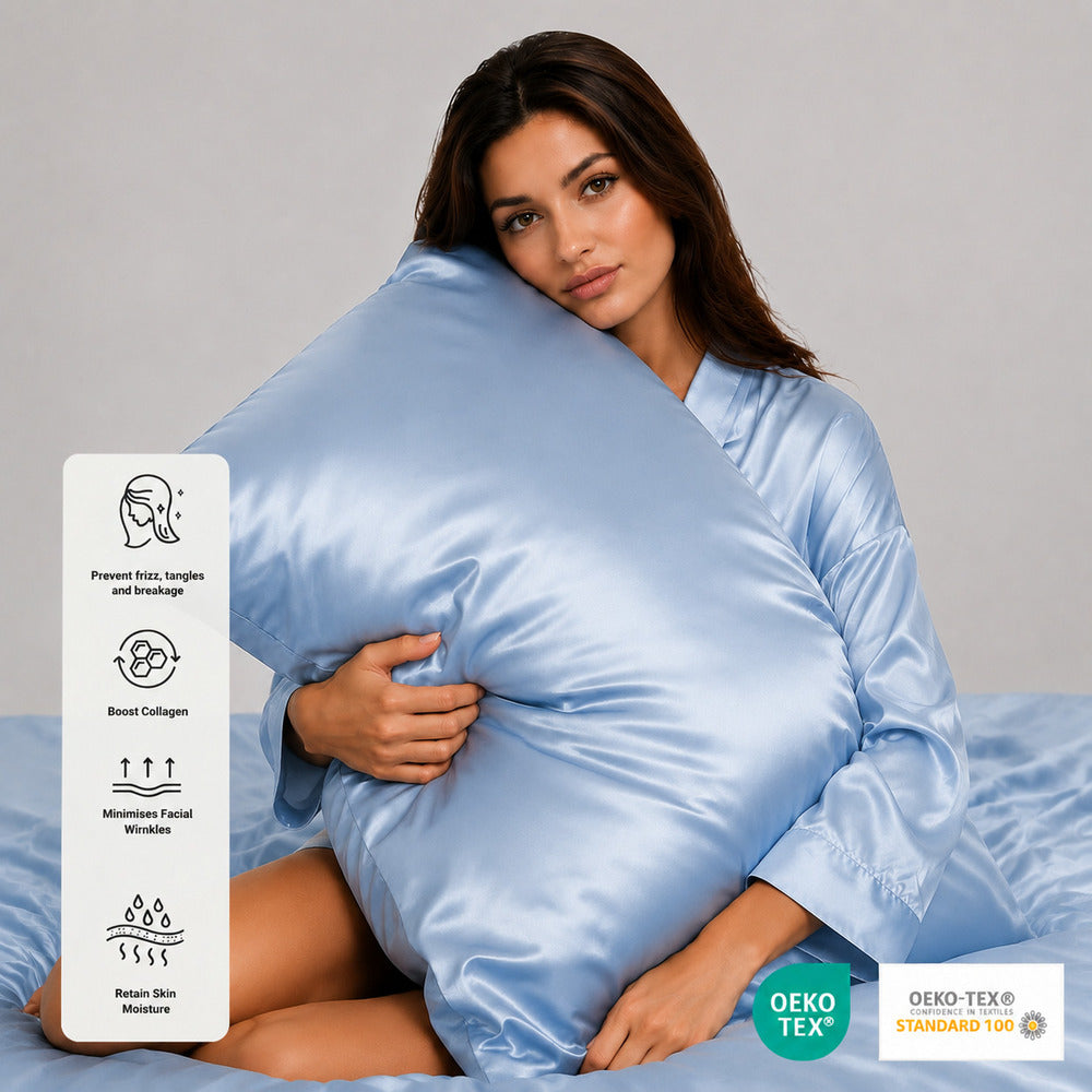 Sky Blue 22 Momme Mulberry Silk Pillowcase