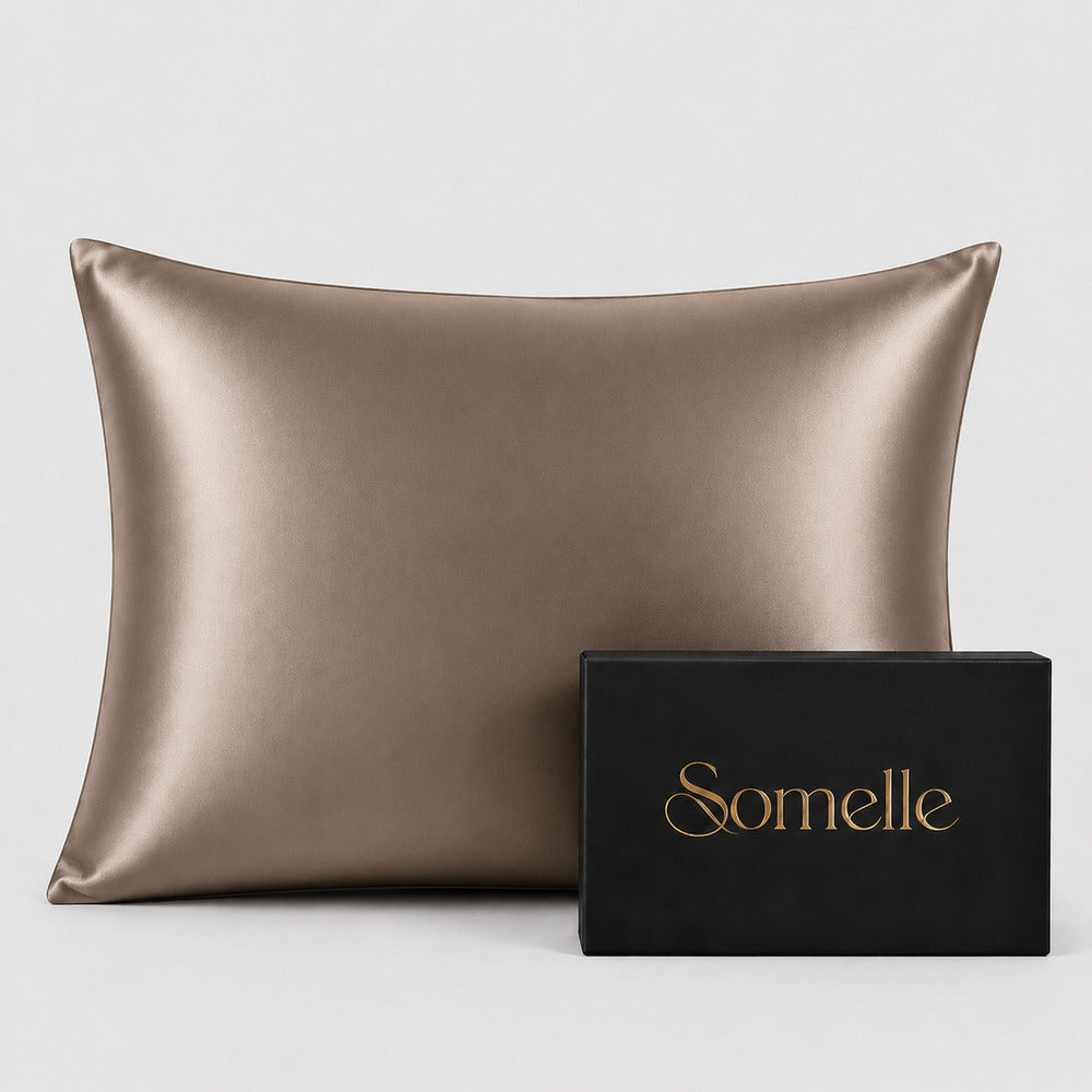 Taupe Beige 22 Momme Mulberry Silk Pillowcase