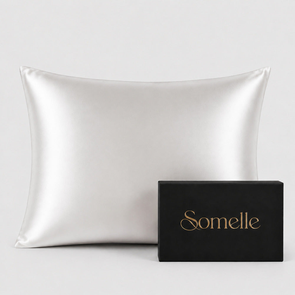 White 22 Momme Mulberry Silk Pillowcase