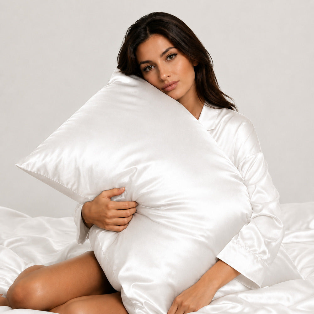 White 22 Momme Mulberry Silk Pillowcase