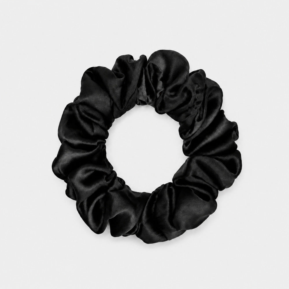 Black Mulberry Silk Scrunchie