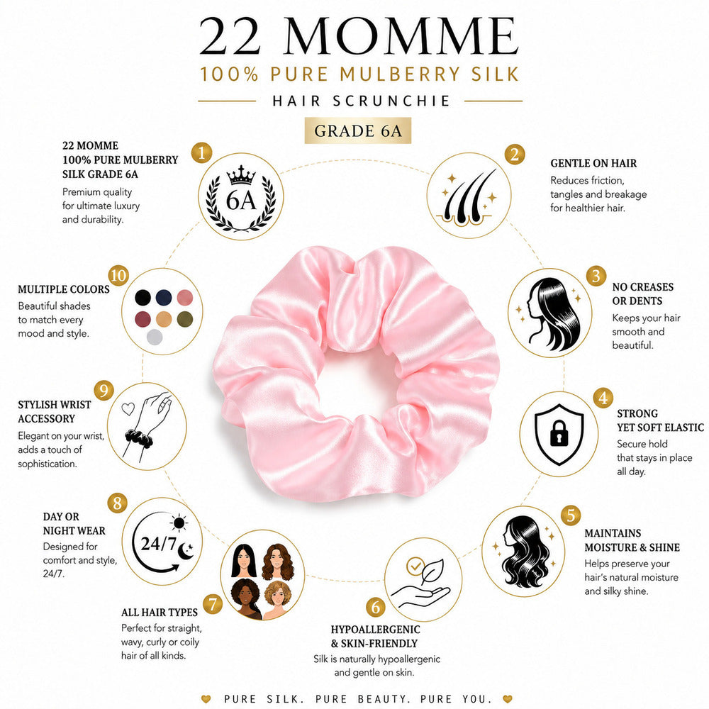 Blush Pink Mulberry Silk Scrunchie