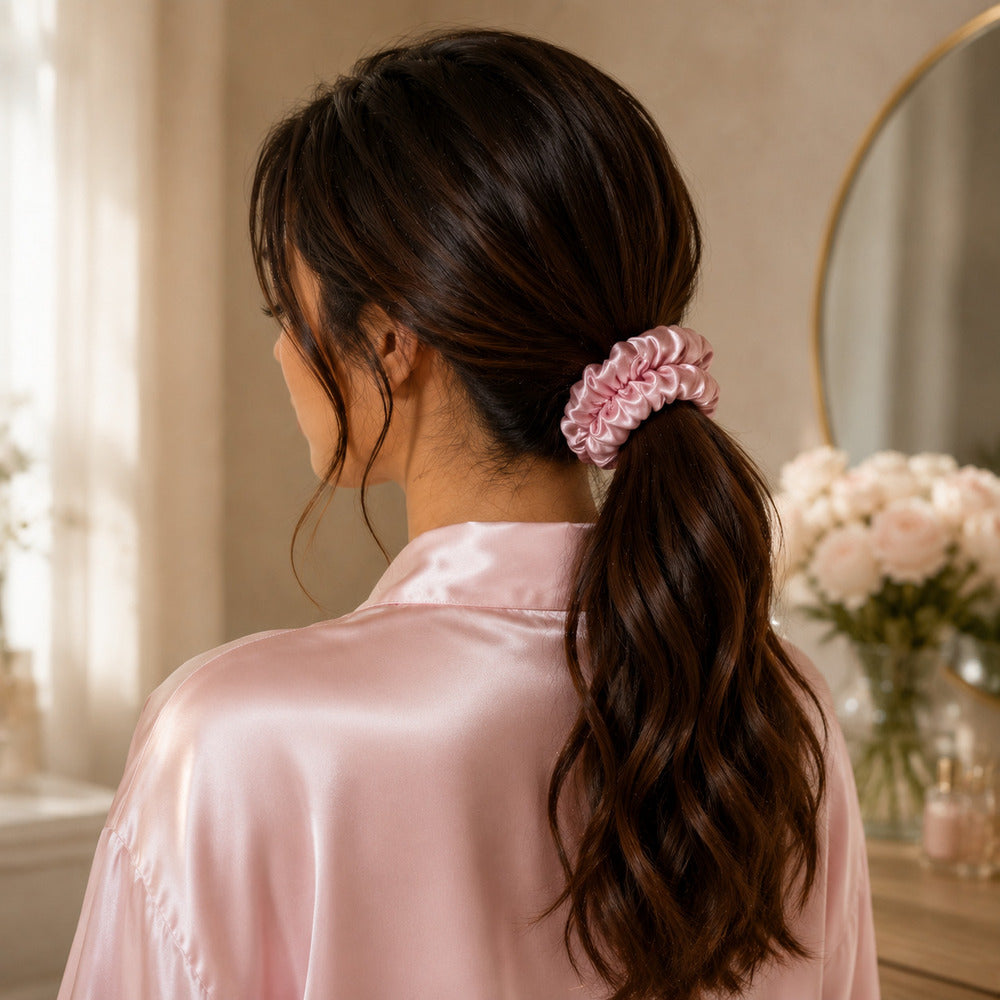 Dusty Rose Mulberry Silk Scrunchie