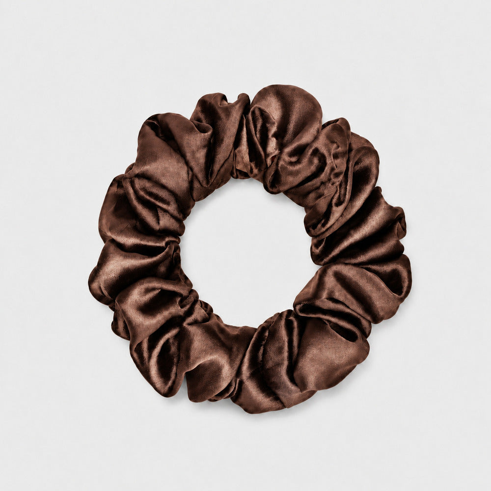 Mocha Brown Mulberry Silk Scrunchie