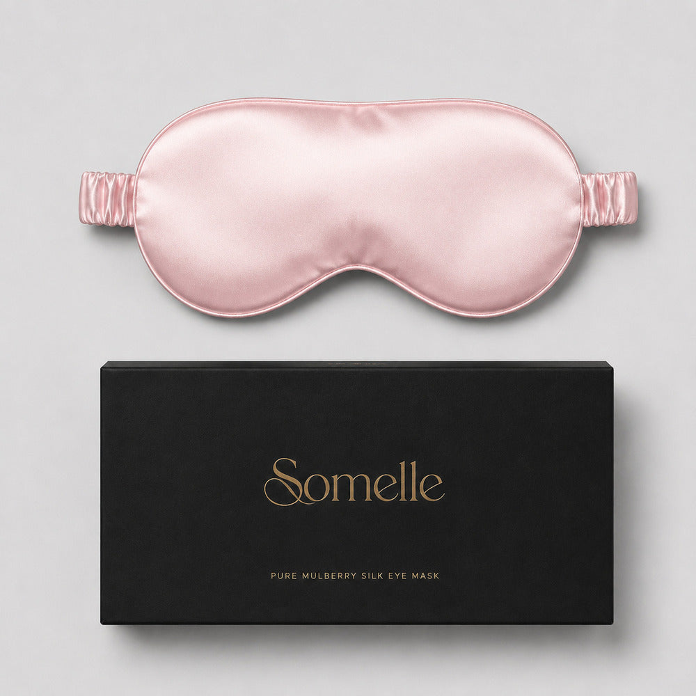 Blush Pink Silk Sleep Mask for Travel | 22 Momme Mulberry Silk Eye Mask