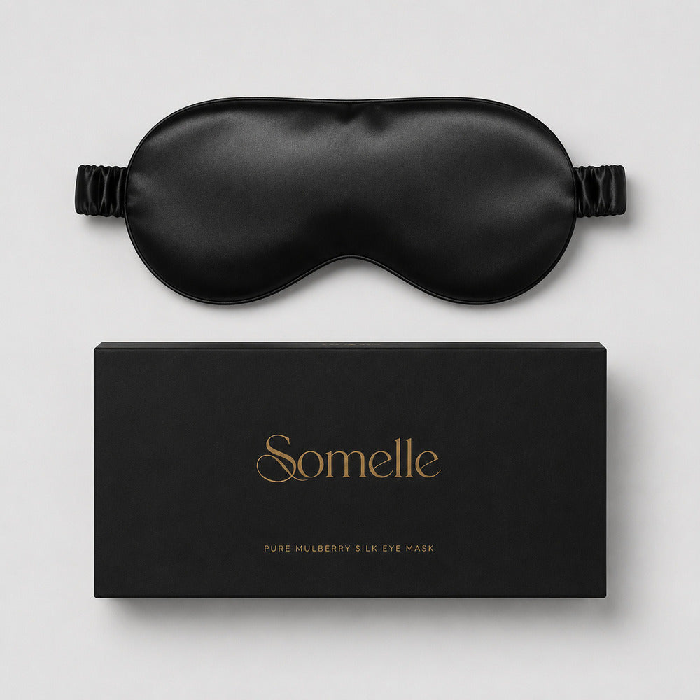 Black Silk Sleep Mask for Travel | 22 Momme Mulberry Silk Eye Mask