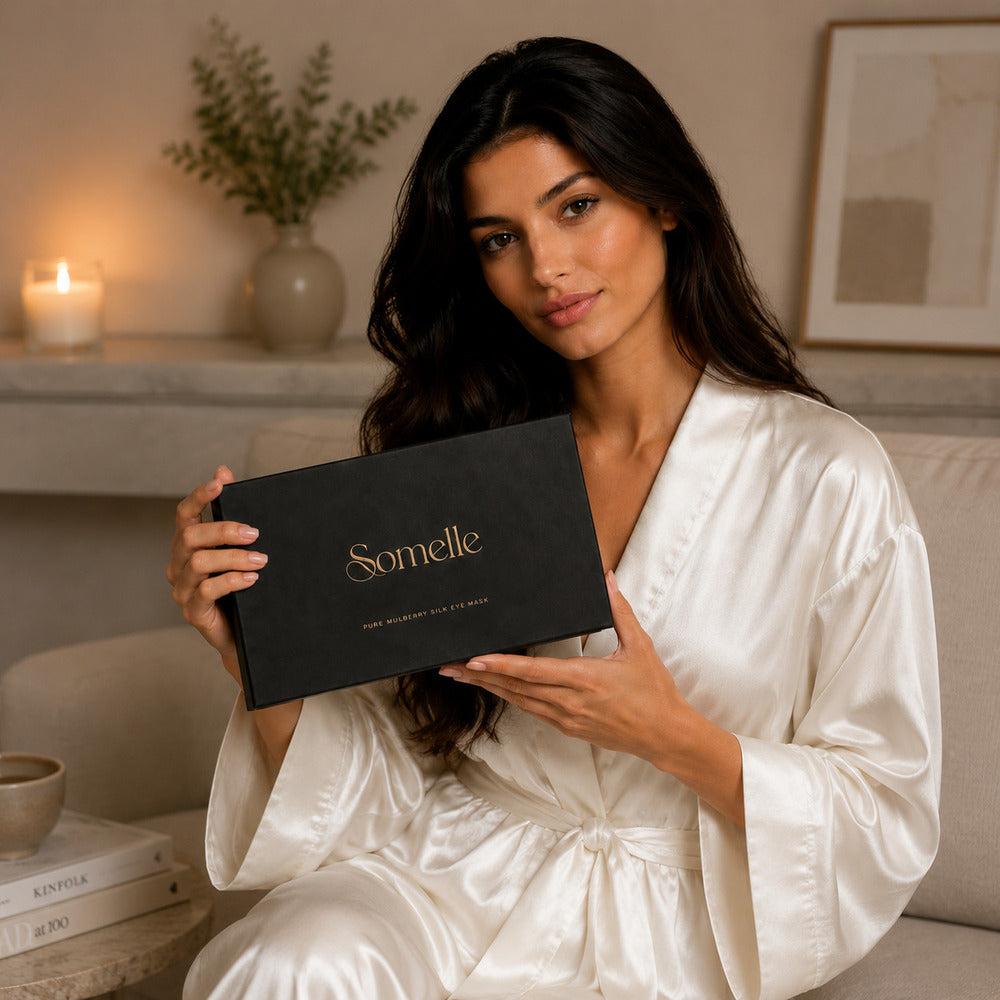 Pearl White Silk Sleep Mask for Travel | 22 Momme Mulberry Silk Eye Mask