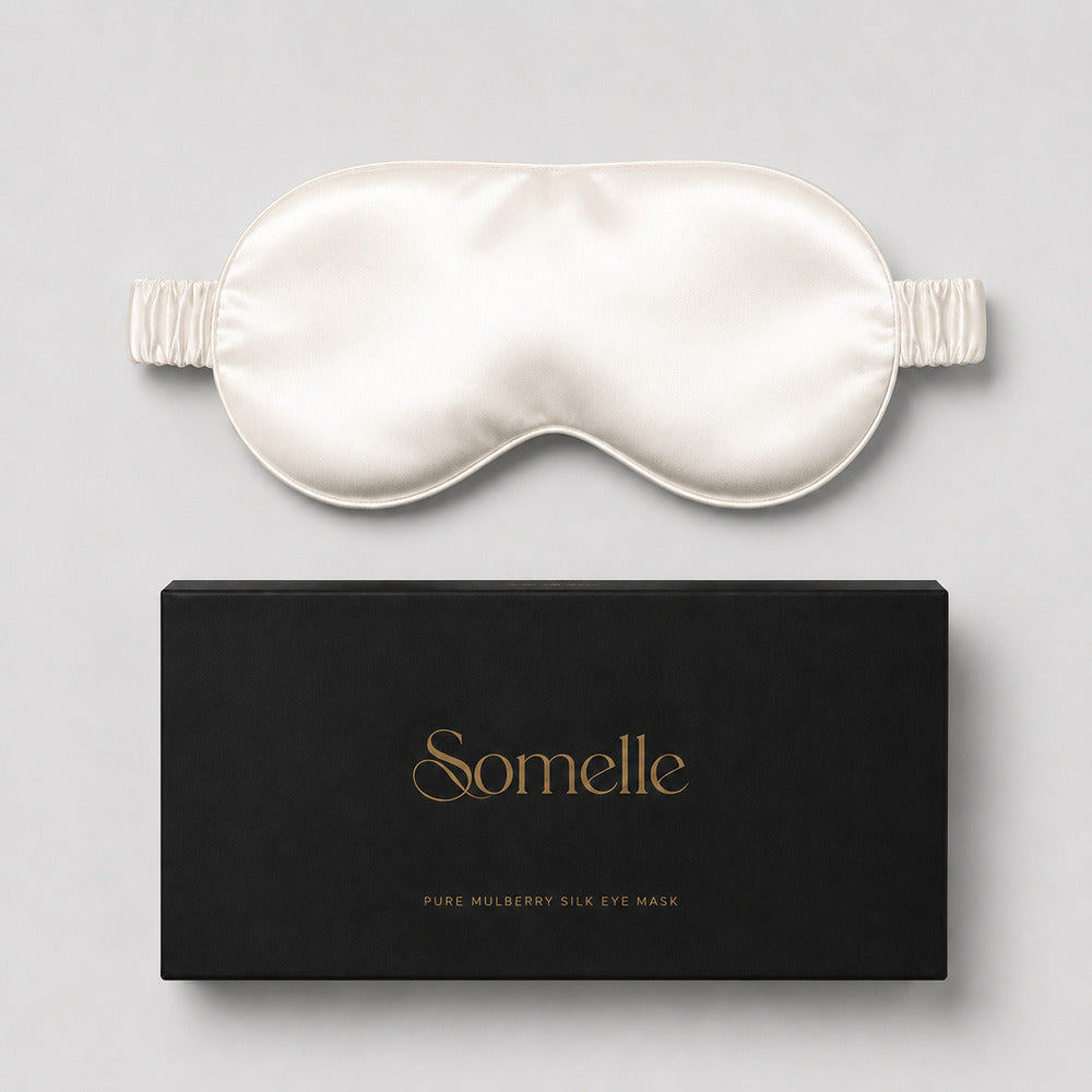 Pearl White Silk Sleep Mask for Travel | 22 Momme Mulberry Silk Eye Mask