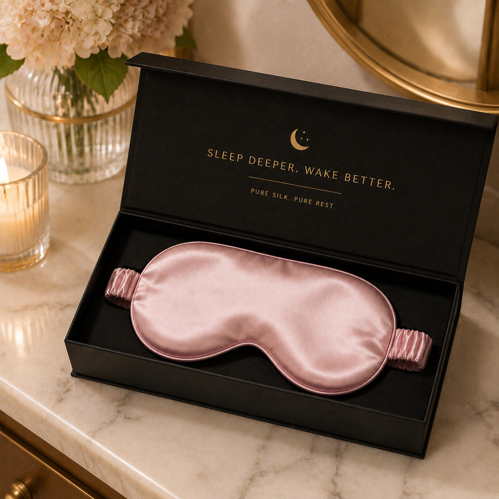 Rose Pink Silk Sleep Mask for Travel | 22 Momme Mulberry Silk Eye Mask