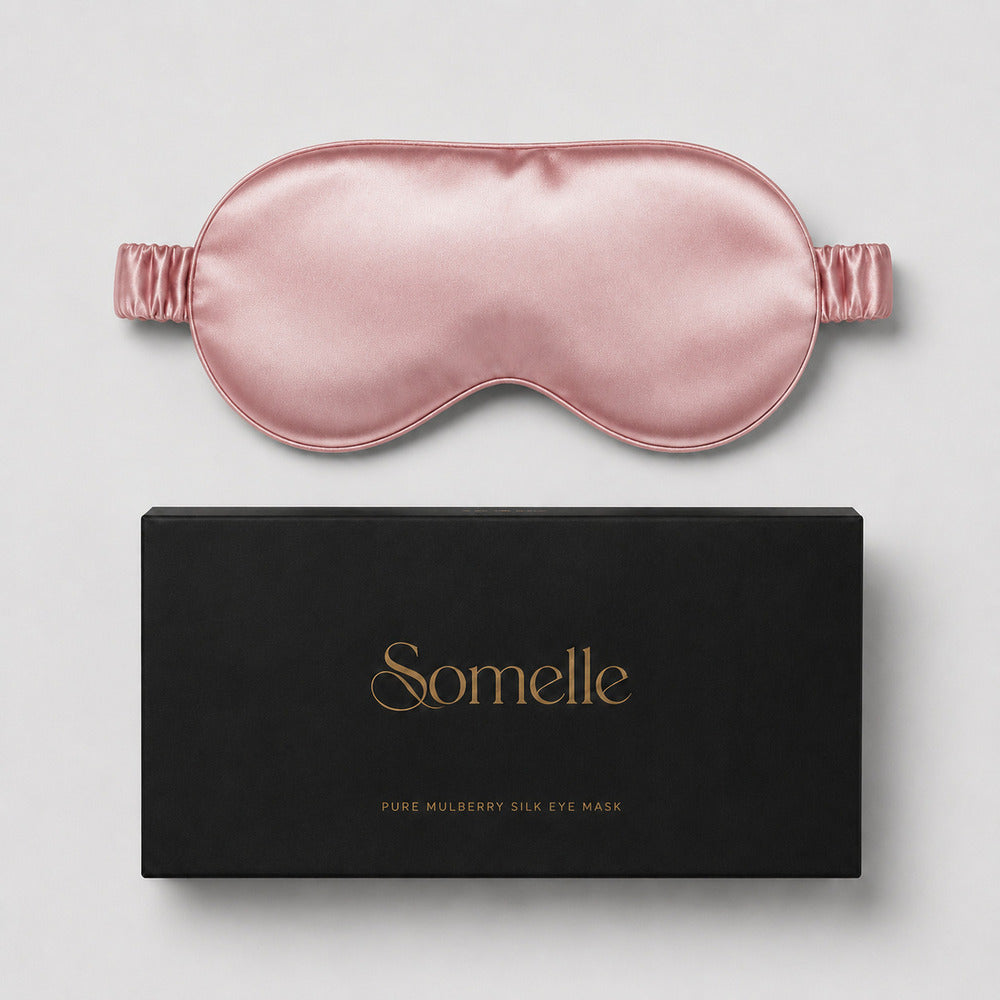 Rose Pink Silk Sleep Mask for Travel | 22 Momme Mulberry Silk Eye Mask