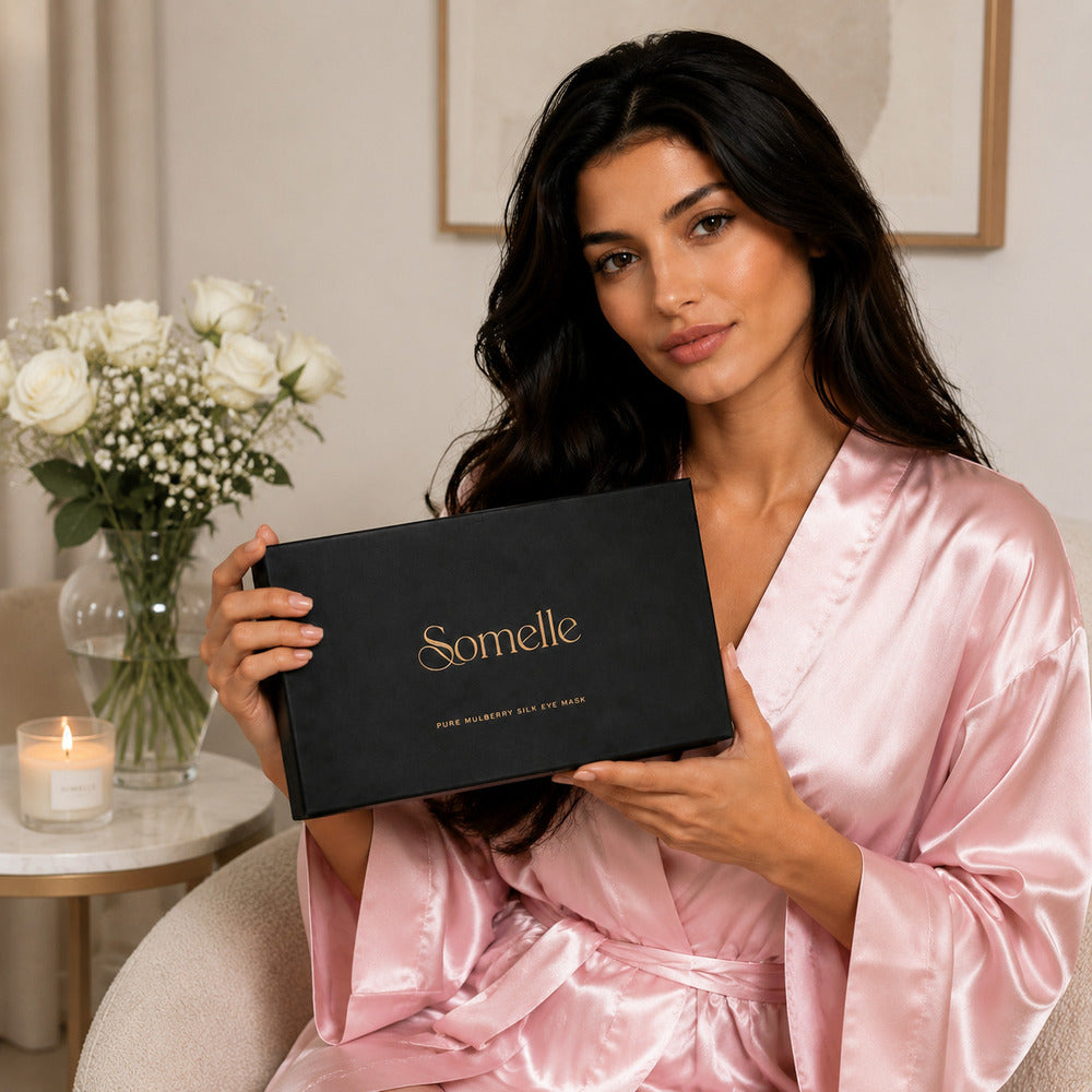 Rose Pink Silk Sleep Mask for Travel | 22 Momme Mulberry Silk Eye Mask