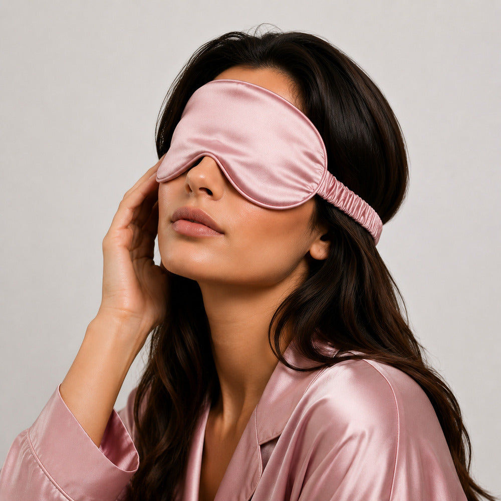 Rose Pink Silk Sleep Mask for Travel | 22 Momme Mulberry Silk Eye Mask