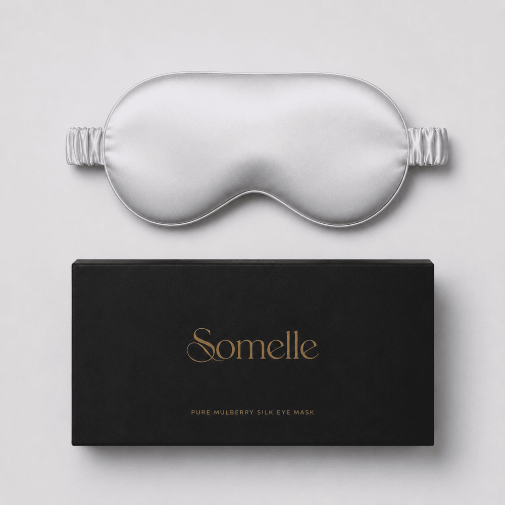 Silver Gray Silk Sleep Mask for Travel | 22 Momme Mulberry Silk Eye Mask